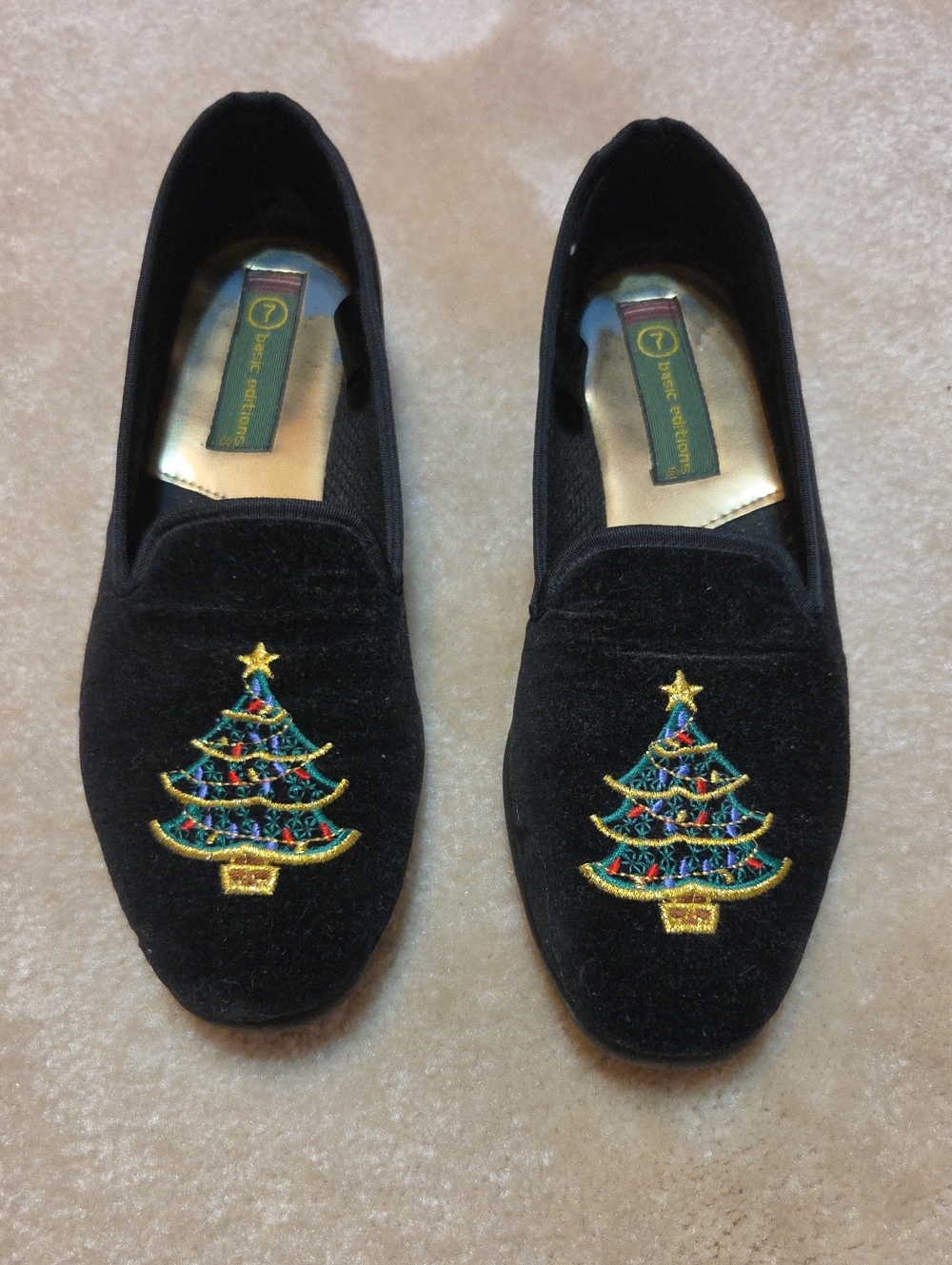 Black Suede Christmas Flats